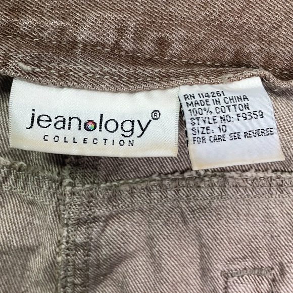Jeanology collection brown with velvet flowers jeans size 10 - Picture 4 of 7